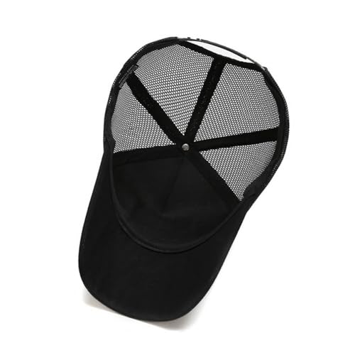 Mens American Flag Trucker Hat Breathable Mesh Baseball Cap Adjustable Low Profile Snapback Hat - color: Navy Blue