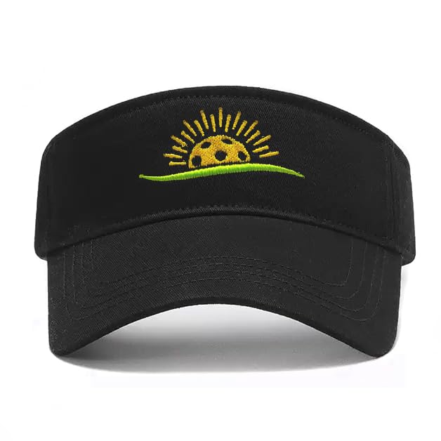 Embroidered Pickleball Visor Men Women,Gifts for Pickleball Lovers - color: Black, style: Pickleball Sunshine