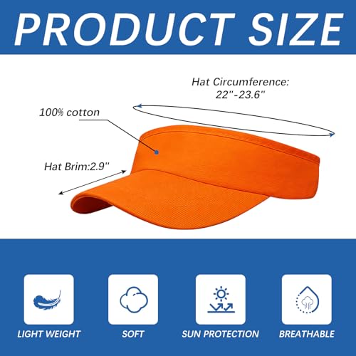 Adjustable Sport Sun Visor Hats Bulk Solid Color Blank Golf Cap Anti Ultraviolet for Beach Tennis Baseball - color: Orange