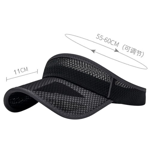Outdoor Sport Cap Wide Brim UV Protection Breathable Adjustable Baseball Cap for Beach Golf Running Tennis - color: 2#dark Grey