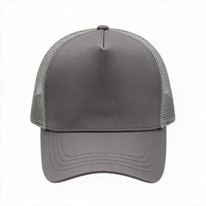 Oversize XXL Mesh Trucker Hat Big Head Hats for Men High Crown Baseball Cap Breathable Dad Hat Adjustable 23.6"-25.6" - color: Gray