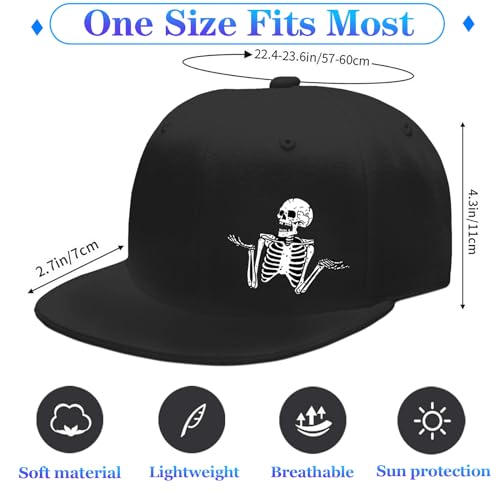Flat Bill Hats for Men Snapback Hats for Men Baseball Cap for Men Black Snapback Women Fitting Hat - color: Indifferent