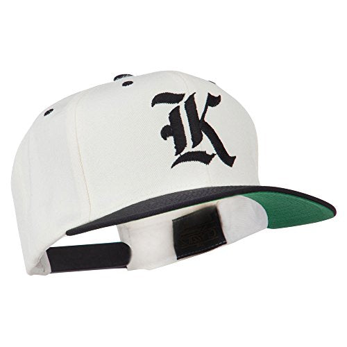 Old English K Embroidered Flat Bill Cap - color: Natural Black