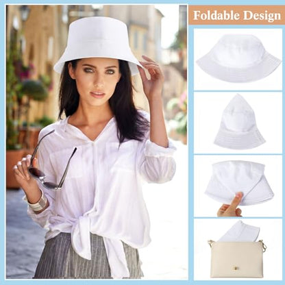 Mepase Bucket Hat Bulk, Cotton Summer Cap Summer Solid Color Beach Getaway Fisherman's Hat for Women Men - size: Medium