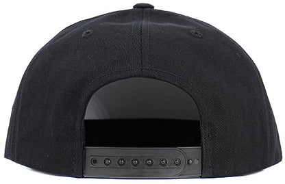 KBETHOS Classic Snapback Hat Blank Cap Underbrim Cotton Wool Blend Flat Visor Adjustable Unisex - color: Black Dark Gray Checkered Brim Snapback