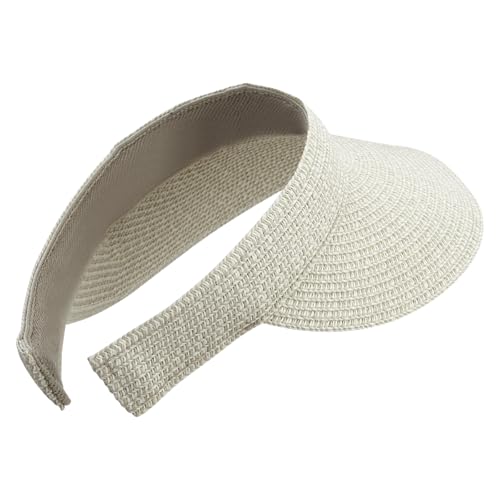 UPF 50+ Paper Braid Clip On Visor - color: Taupe Tweed