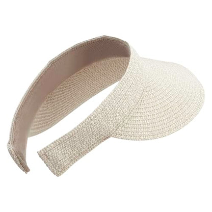 UPF 50+ Paper Braid Clip On Visor - color: Taupe Tweed