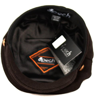 EPOCH Men's Greek Fisherman Sailor Fiddler Winter Wool Driver Hat Flat Cap - color: Brown, size: Small-Medium