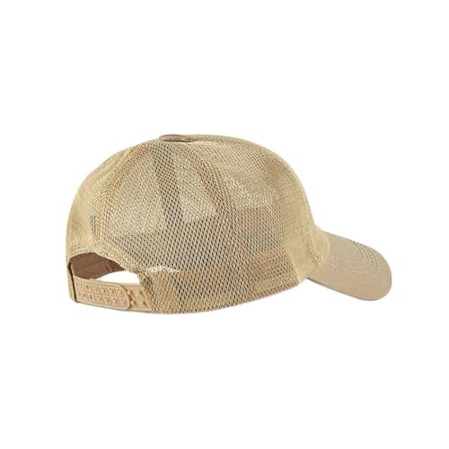 FASHIXD Mesh Baseball Cap for Men Women Summer Breathable Trucker Hats Adjustable Outdoor Sports Running Hats - color: Khaki