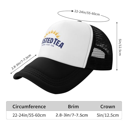 Mens Twisted Trucker Hat Mesh Snapback Adjustable Baseball Cap - color: Black