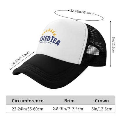 Mens Twisted Trucker Hat Mesh Snapback Adjustable Baseball Cap - color: Black