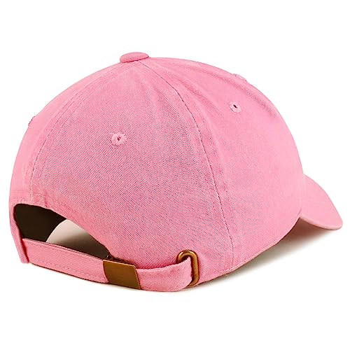 Trendy Apparel Shop Girl DAD Embroidered Unstructured Pigment Dyed Cotton Baseball Cap - color: Pink