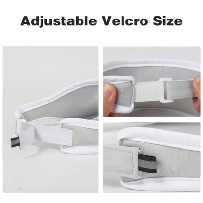 Sun Visor Caps Foldable Brim Adjustable Visor Hats for Women Men - color: Grey+deeppurple G