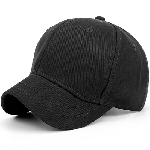 Loneshark Short Brim Baseball Hat for Running Small Bill Umpire Cap - color: Black
