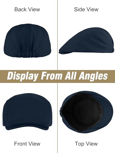 6 Pieces Men's Newsboy Caps Gatsby Cabbie Driving Hunting Cap Newsboy Flat Cap Irish Hats Ivy Hat - color: Black, Light Gray, Dark Gray, Navy, Beige, Coffee