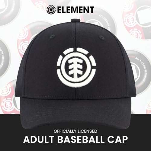 Element Unisex Adult Element Baseball Hat, Adult Flex Fit Active Sport Cap with Curved Brim - color: Black