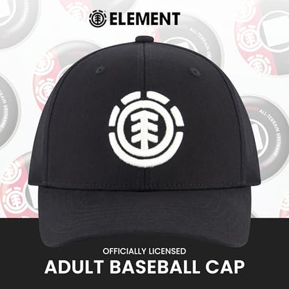 Element Unisex Adult Element Baseball Hat, Adult Flex Fit Active Sport Cap with Curved Brim - color: Black