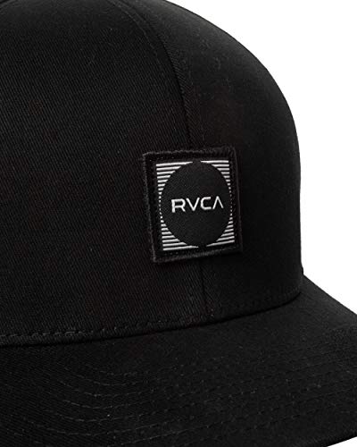 RVCA Men's Flexfit Curved Brim Fitted Hat - color: Rvca Flexfit/Black, size: Small-Medium