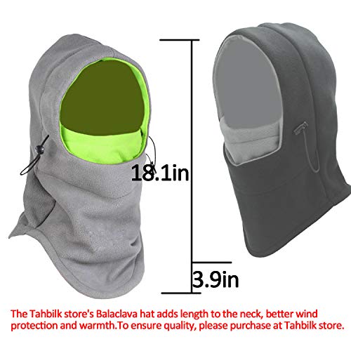 Tahbilk Balaclava Fleece Hood,Heavyweight Cold Weather Winter Motorcycle,Windproof Ski Mask,Ski&Snowboard Gear - color: Gray1
