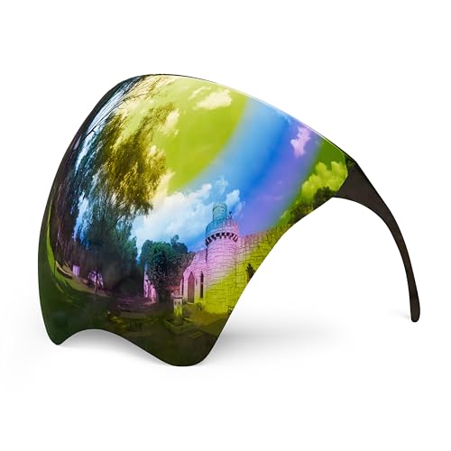 mayoken® Full Face Shield Sunglasses, Futuristic Wraparound Sun Protection Face Shield for Men & Women, Anti-Fog Mirror Glasses, Lightweight & Comfortable Gray-Gold Mirror - color: Gold Tinted Gray