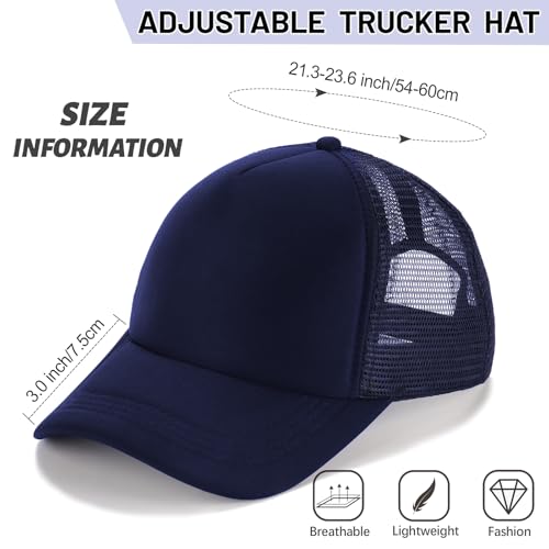 Ultrafun 10 Pack Trucker Hat Mesh Sublimation Blank Hats Adjustable Baseball Caps Hats for Men Women - color: Navy
