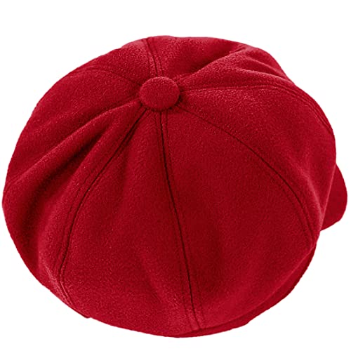 Newsboy Caps for Women Classic Beret Hats Autumn Winter Cap - color: Red