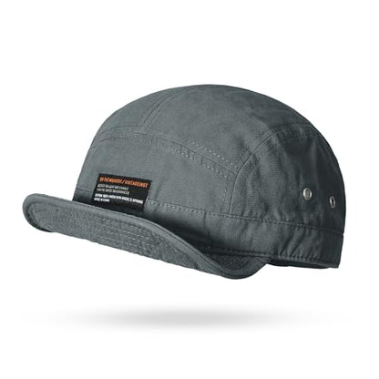 Croogo Short Brim Baseball Cap 5 Panel Flat Brim Hat for Men Street Style - color: Dy09-gray