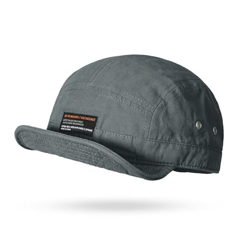 Croogo Short Brim Baseball Cap 5 Panel Flat Brim Hat for Men Street Style - color: Dy09-gray
