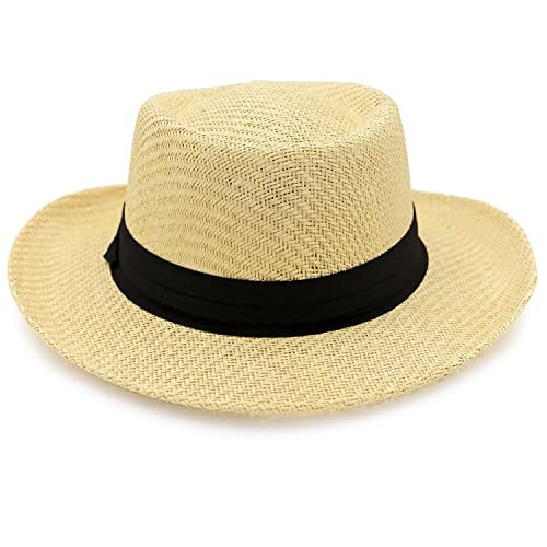 Panama Jack Mens Straw Safari Sun Hat - color: Black, size: Small-Medium