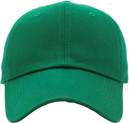 KBETHOS Classic Unisex Cotton Adjustable Low Crown Baseball Cap – Plain Dad Hat - color: Kelly Green