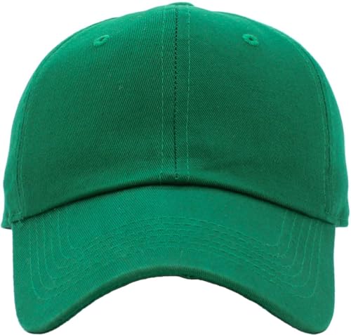 KBETHOS Classic Unisex Cotton Adjustable Low Crown Baseball Cap – Plain Dad Hat - color: Kelly Green