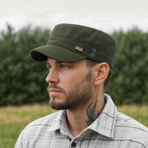 Unisex Basic Cadet Army Caps Everyday Military Style Hat - color: Army Green 2