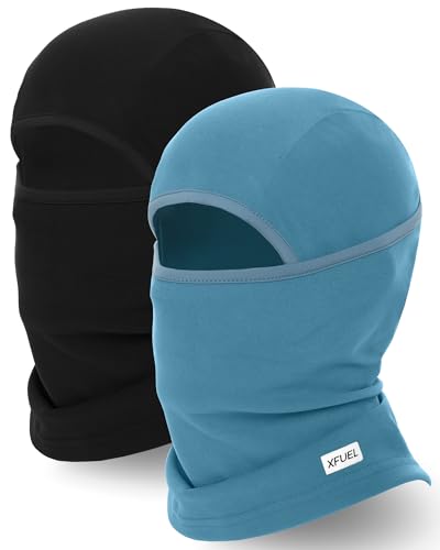 Winter Balaclava Ski Mask Warm and Fleece Full Face Cover for Men Women Cold Weather Skiing Motorcycle Neck Warmer - color: Black+blue