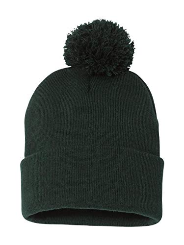 Sportsman Pom-Pom 12" Knit Beanie One Size Forest