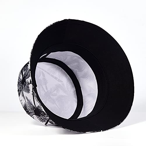 Quanhaigou Unisex Sun Hats, Fashion Beach Bucket Hat for Men Women,Summer Outdoor Boonie Cap Breathable Packable - color: Coco Black White
