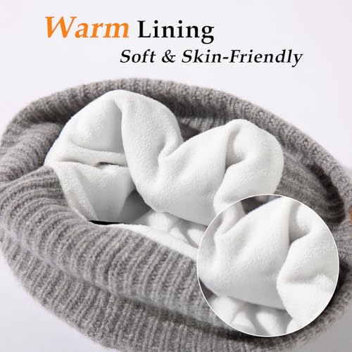 TOP-EX PolarWool Merino Wool Beanie with Soft Polartec Fleece Lining - color: Lightgrey, size: X-Large-XX-Large