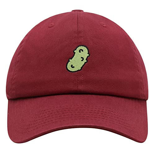 JPAK Pickle Premium Dad Hat Embroidered Cotton Baseball Cap Dill Juice - color: Maroon