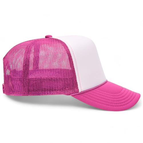 Game Day Flag Hat - color: Hot Pink/White Foam Mesh Back