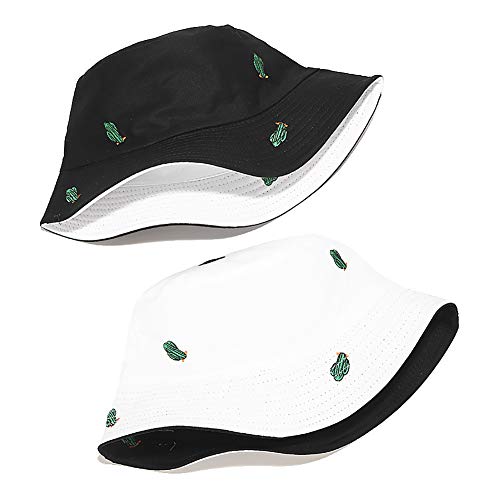 Unisex Bucket Hat Beach Sun Hat Aesthetic Fishing Hat for Men Women Teens, Reversible Double-Side-Wear - color: Cactus