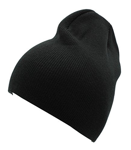 Top Level Short Plain Beanie - Winter Unisex Plain Knit Hat