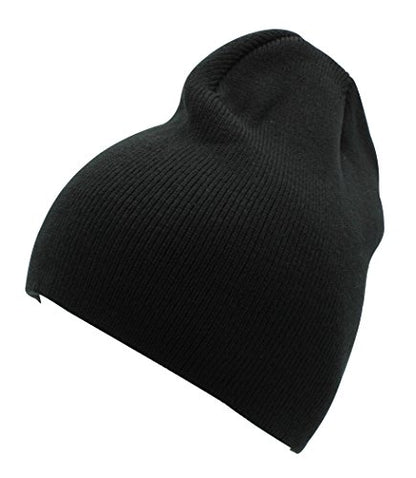Top Level Short Plain Beanie - Winter Unisex Plain Knit Hat
