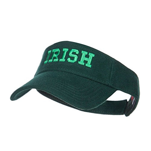 e4Hats.com Irish Embroidered Cotton Knit Visor - color: Dk Green