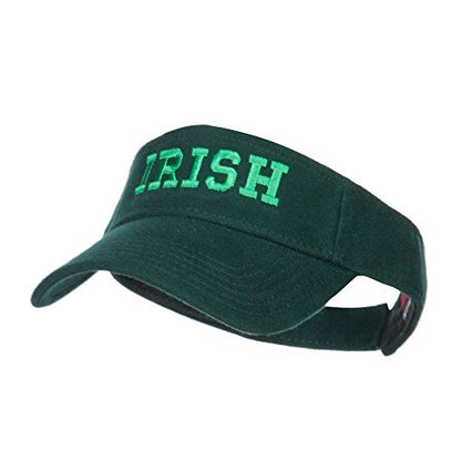 e4Hats.com Irish Embroidered Cotton Knit Visor - color: Dk Green