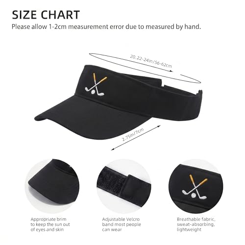 Embroidered Adjustable Sun Visor for Women Men Outdoor Golf Tennis - color: Golf/Black