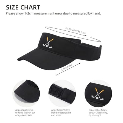 Embroidered Adjustable Sun Visor for Women Men Outdoor Golf Tennis - color: Golf/Black