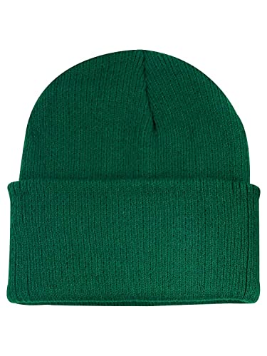 Century Star Kids Slouchy Beanie Halloween Costume Hat Winter Knit Cuff Toddler Boys Girls - color: 01 Dark Green