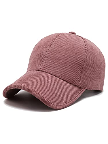 Classic Corduroy Cotton Baseball Caps Vintage Low Profile Dad Hat with Adjustable Strap Buckle Unisex Trucker Hat - color: Pink
