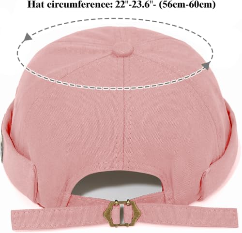 Glamorstar Dome Brimless Hats for Women Men Sailor Docker Beanie Cap Hip Hop Hats - color: Pink D