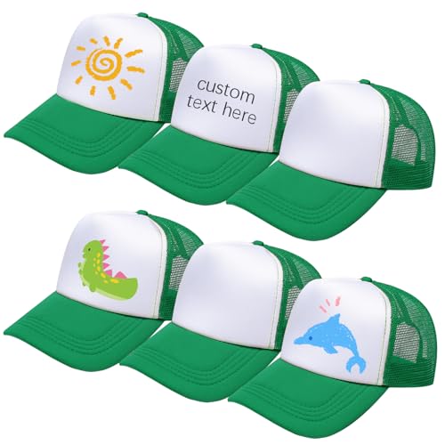 Ultrafun 6 Pack Kids Trucker Hat Boys Girls Baseball Hat - color: 6pack-green White