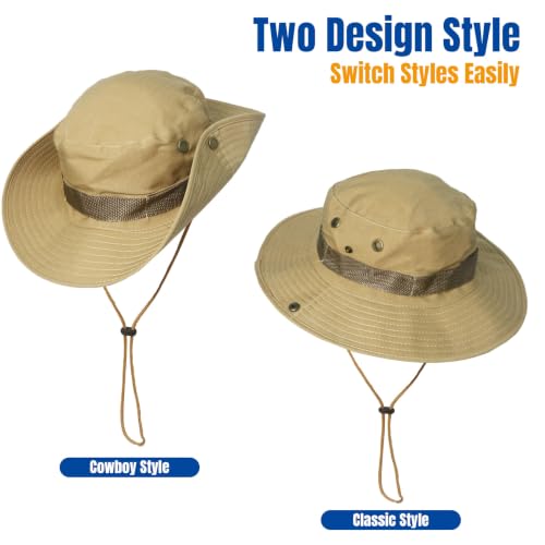 NPQQUAN Sun Hats for Men Women Wide Brim Bucket Hat UPF 50+ Boonie Hat - color: Pure Blue